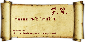 Freisz Ménrót névjegykártya